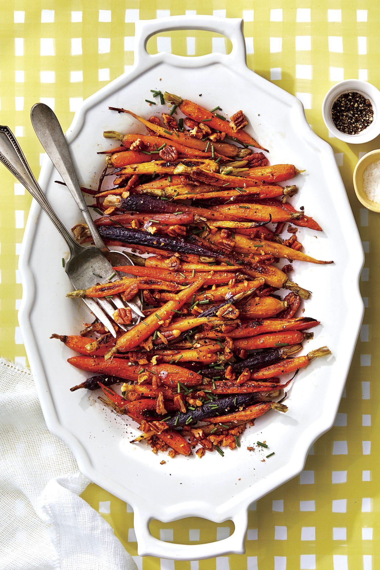 Roasted Carrots with Spiced Pecans and Sorghum